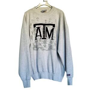 Vintage Unisex Texas A&M Aggies 12th Man Sweatshirt Classic Grey Crewneck L-XL